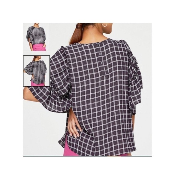 LOFT Windowpane blouse - Picture 2 of 5